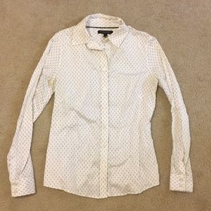 Banana Republic black dot button front shirt sz 4